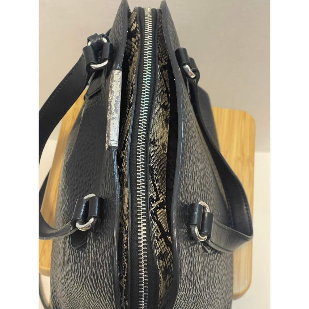 Brighton Harley Dome Black And Python Handbag Bla… - image 6